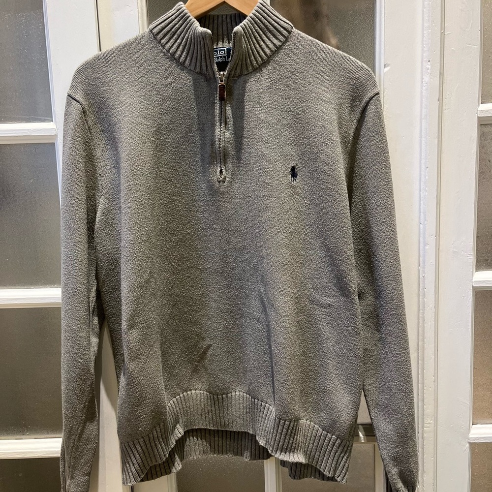 Ralph Lauren Men's Gray Zip-Up Sweater